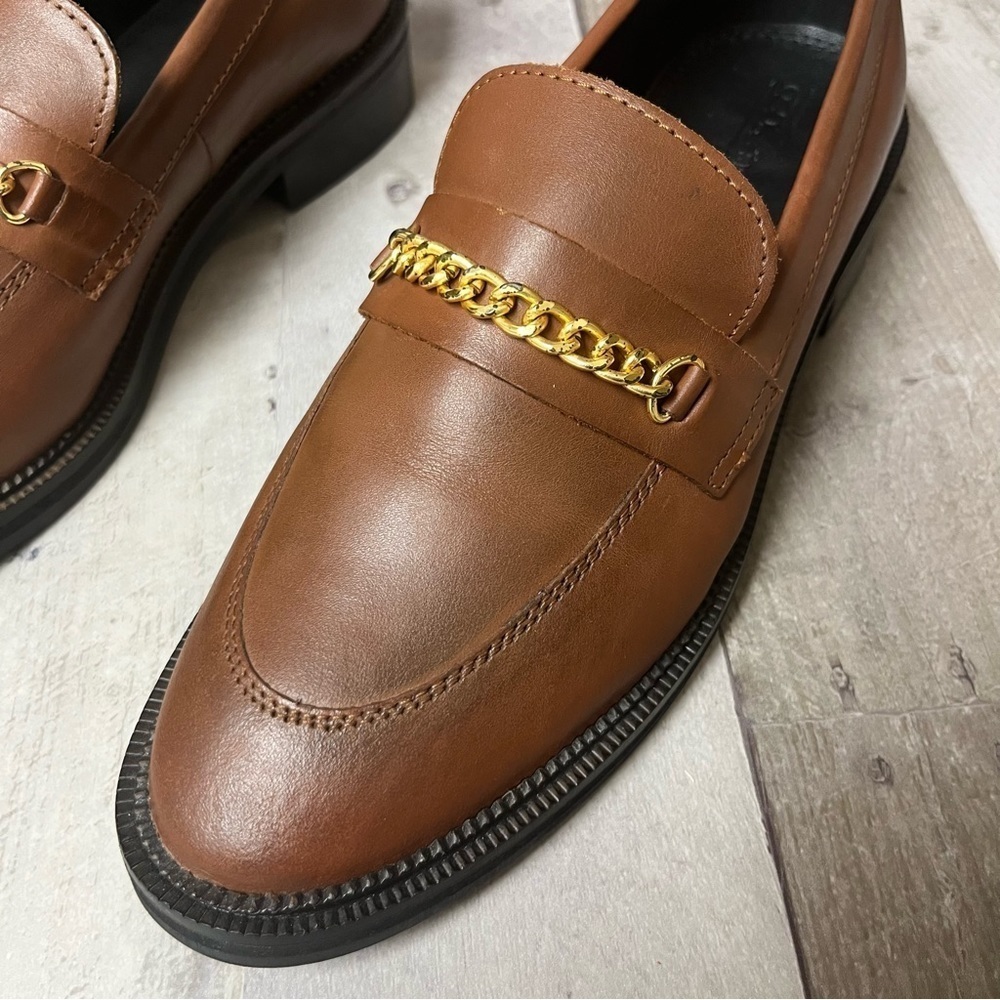 NWOT Asos Brown Chain Loafers Size 8 - Picture 8 of 10